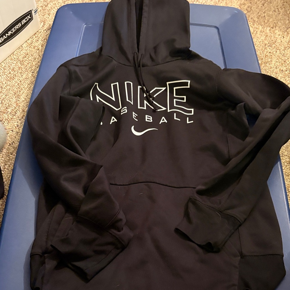 Nike Black Hoodie with Baseball Graphic